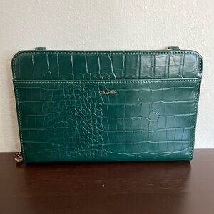 Calpak Croc Wallet in Emerald